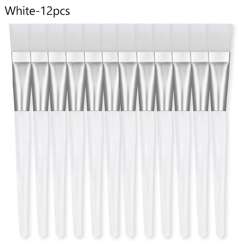12 brosses/lot Masque Facial Poils doux Tige en Cristal Transparent Pinceau Applicateur Visage Outils de Maquillage DIY Soins de la Peau Salon Spa