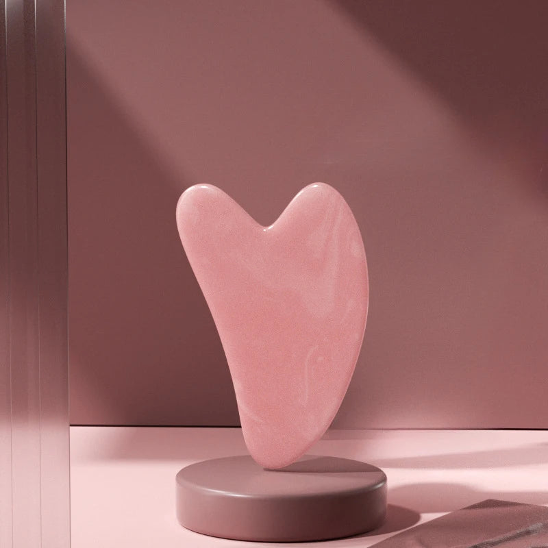 Outils de massage Gua Sha en jade naturel, grattoir en quartz rose, outil facial GuaSha pour le visage, le cou et le corps, prévient les rides, soins de beauté