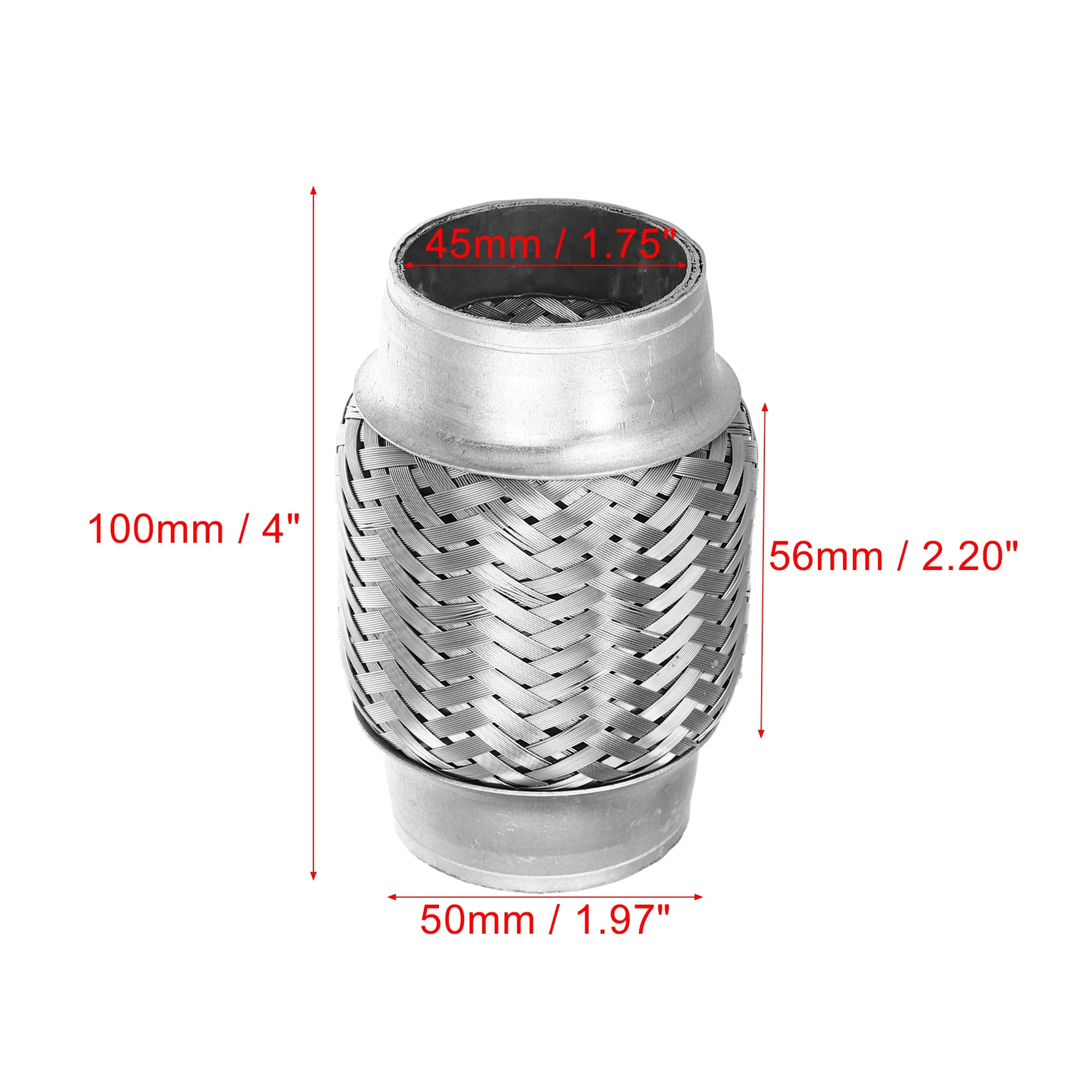 UXCELL 51x55x252mm 51x57x150mm 58x63x250mm Connecteur de tuyau de silencieux flexible télescopique en acier inoxydable pour pot d'échappement de voiture
