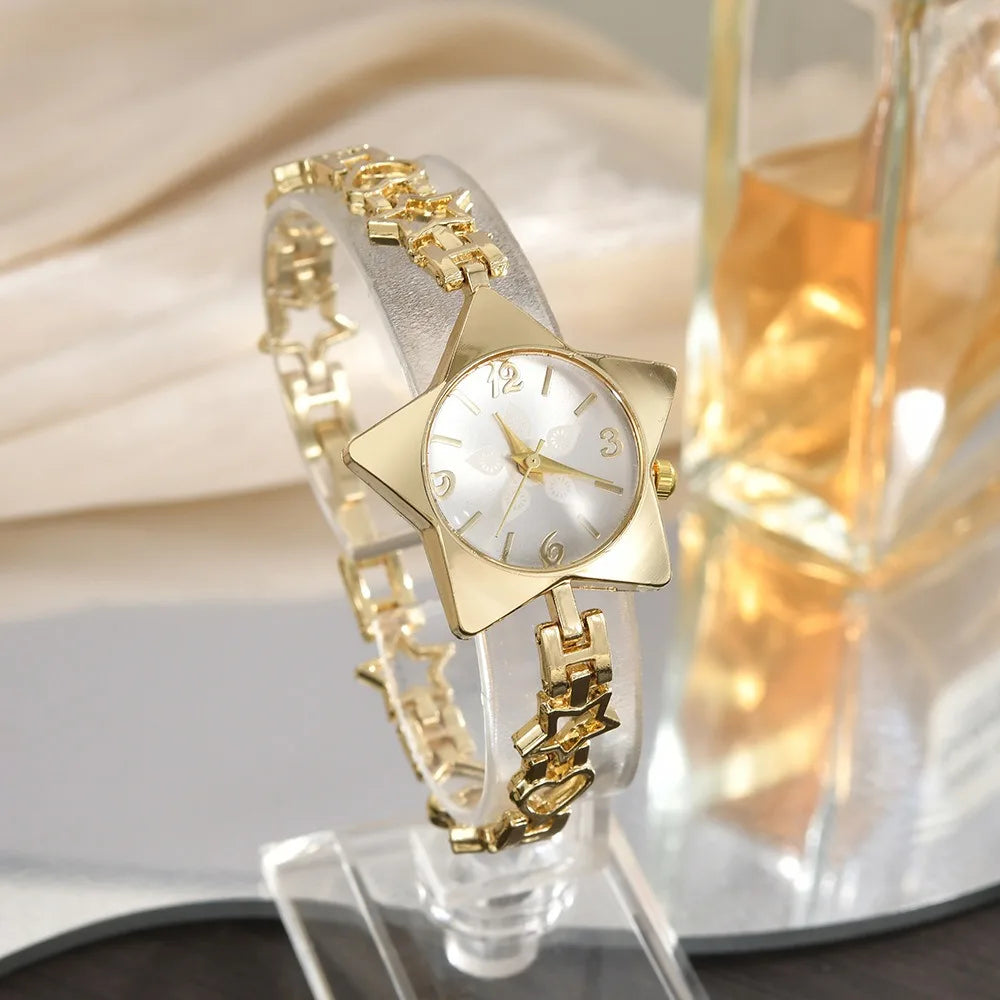 Montre pour femme en alliage, mouvement à quartz, bracelet réglable, style créatif, élégante, accessoire de mode.