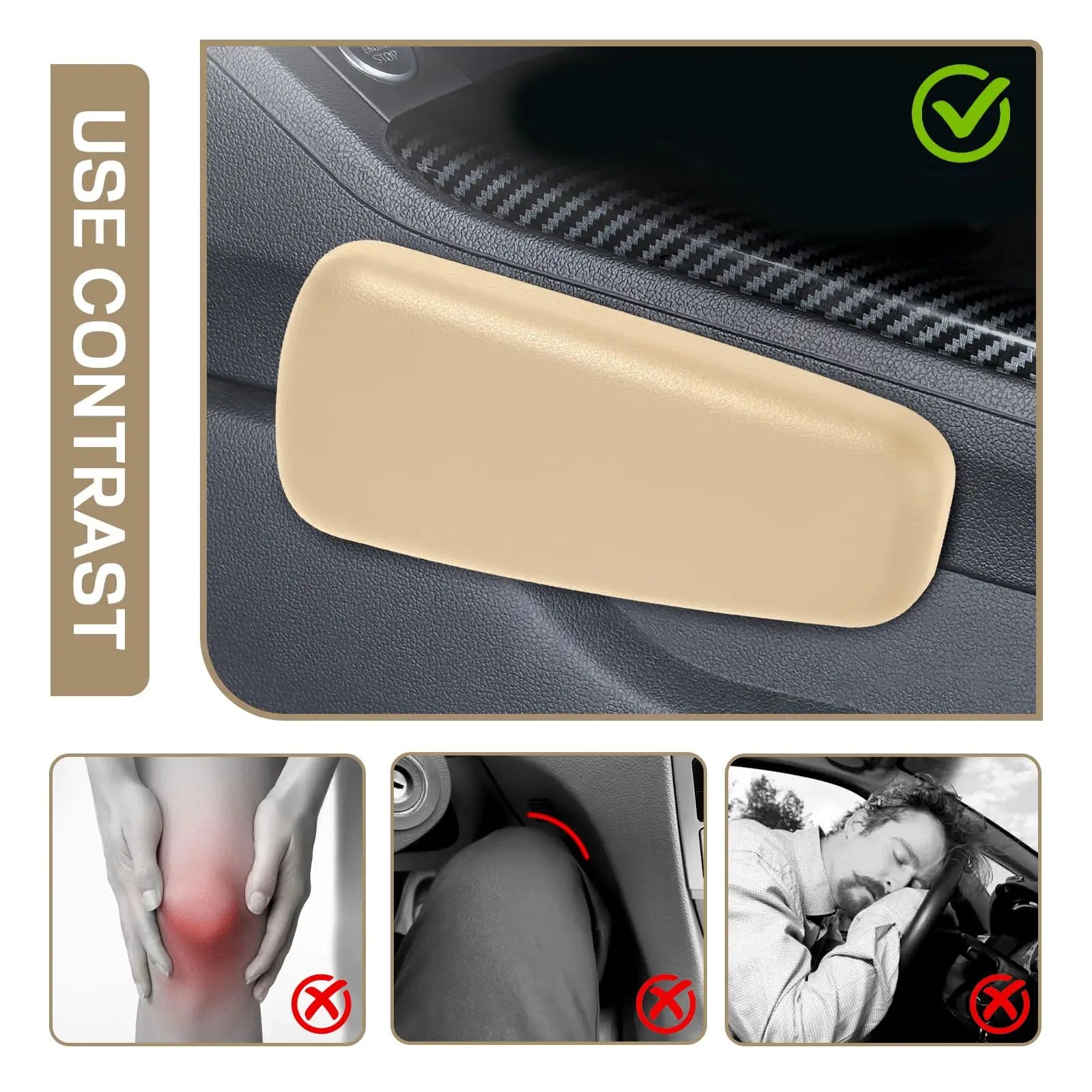 Elbow Pad Arm Rest for Car Soft Leather ArmRest Pillow Comfortable Support Car Interior Accessories Knee Cushion Car Door Pads