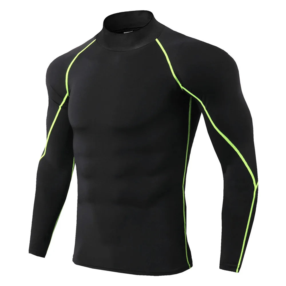 T-shirt de compression homme manches longues Musculation Sportifs T-shirts décontractés Séchage rapide Gym Fitness Entraînement Jogging Hauts de sport Homme Maillot