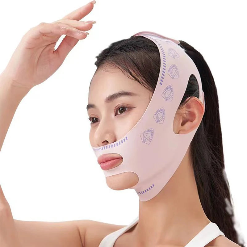 1 bandeau de sommeil sculptant pour le visage, amincissant, en forme de V, pour joues, menton, cou, sangle de massage, ceinture relaxante, masque liftant, beauté