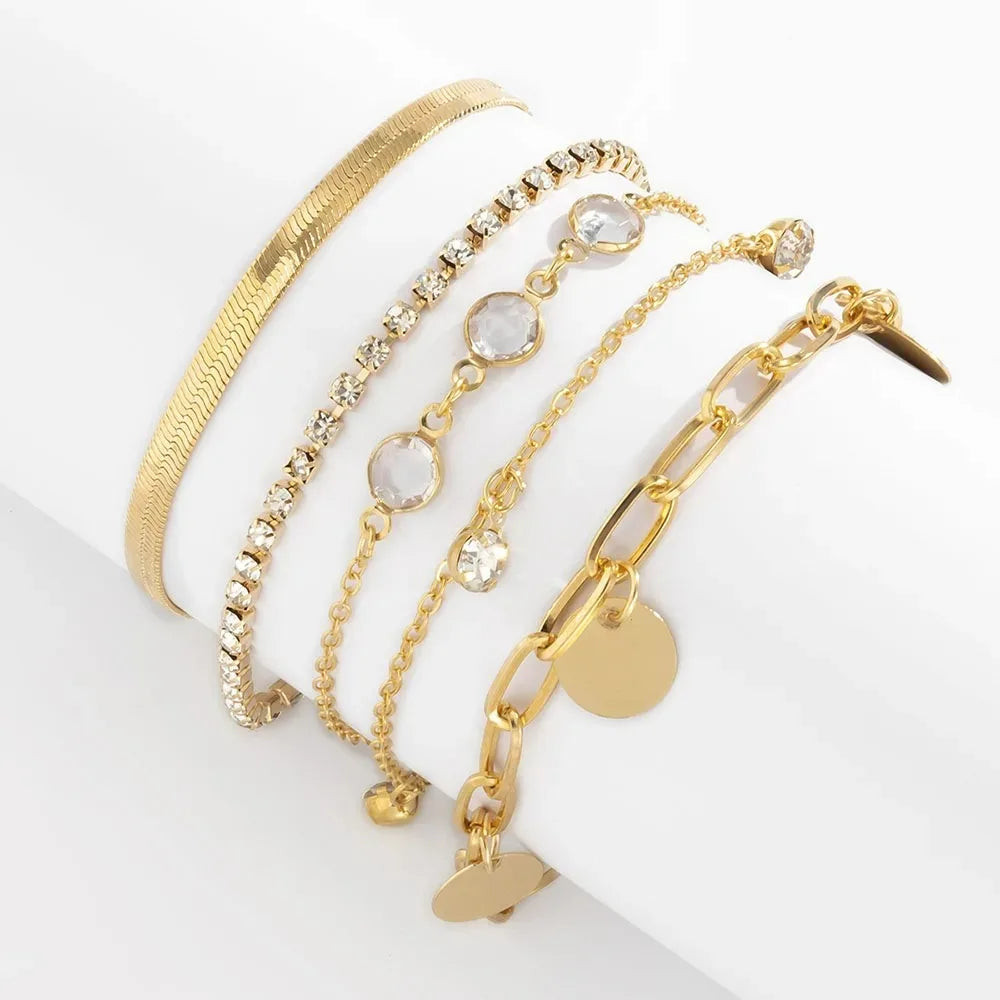 Ensemble de 3 Bracelets et Joncs Ouverts de Forme Irrégulière avec Lignes Torsadées Géométriques pour Femme, Accessoires de Style Punk Exagéré