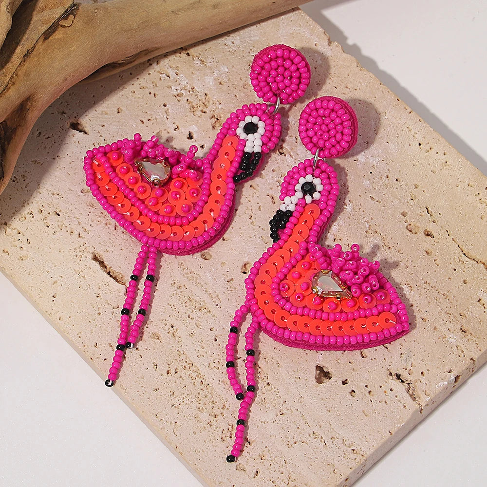 AENSOA Boucles d'oreilles pendantes bohèmes en forme d'étoile de mer, de homard et de conque avec perles pour femme, fabriquées à la main, bijoux d'été sur le thème des animaux marins