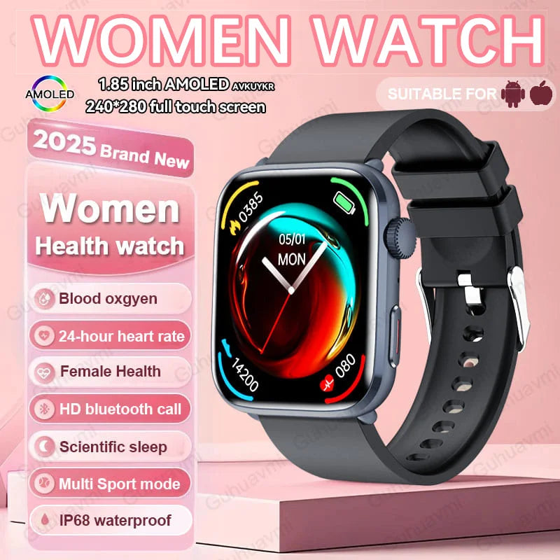 Montre connectée de sport tendance 2025 pour hommes et femmes, avec diagnostic intelligent par IA, surveillance de la tension artérielle, de la fréquence cardiaque (HRV+PPG), étanche IP68 et NFC