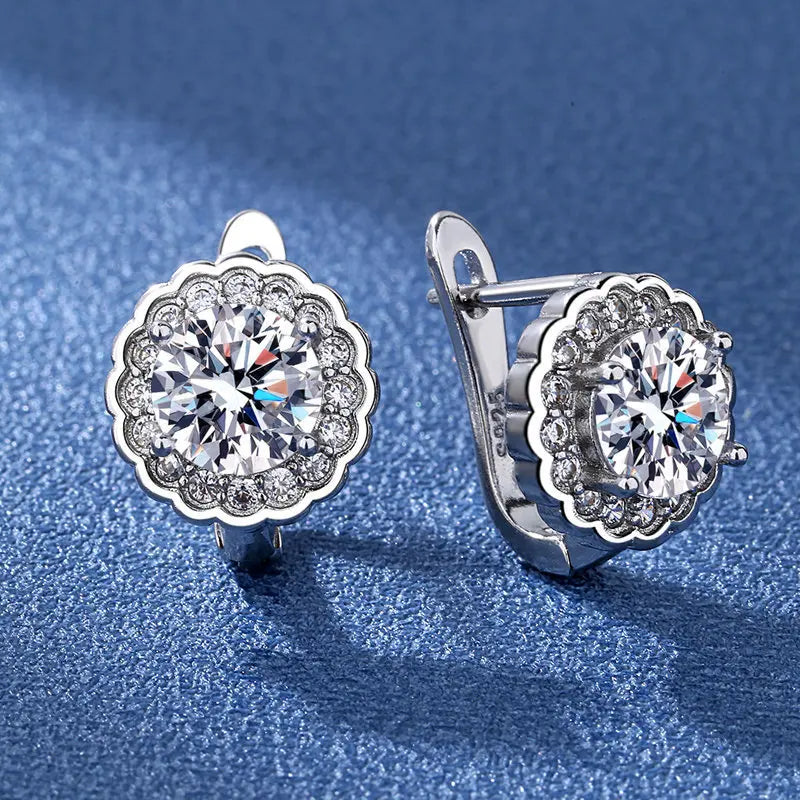Boucles d'oreilles en argent sterling 925 Bijoux de haute qualité Rétro Motif simple Zircon violet blanc Boucles d'oreilles Meilleures ventes