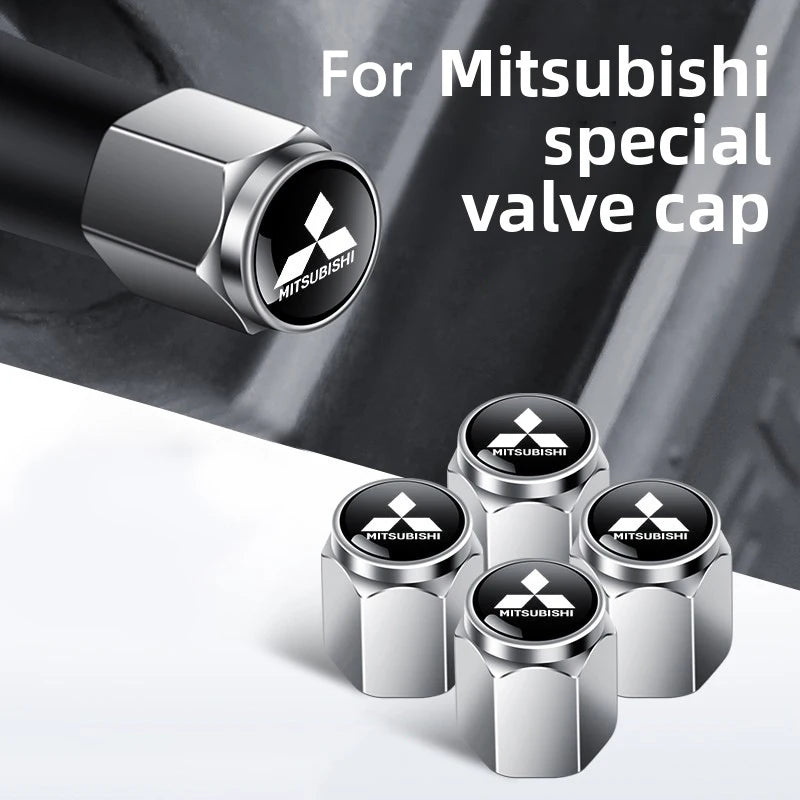 Car Wheel Tire Valve Cap Logo Cover Stickers For Mitsubishi Space Star Outlander ASX Eclipse Cross Mirage Pajero Lancer EVO L200