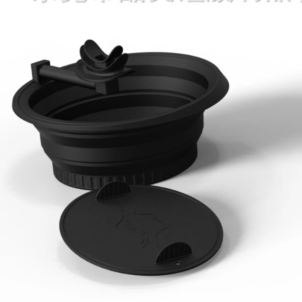 Bassine à glace pliable en silicone, bac à glaçons intégré, bol facial pour raffermissement cutané, plongeon anti-inflammatoire, portable pour l'été