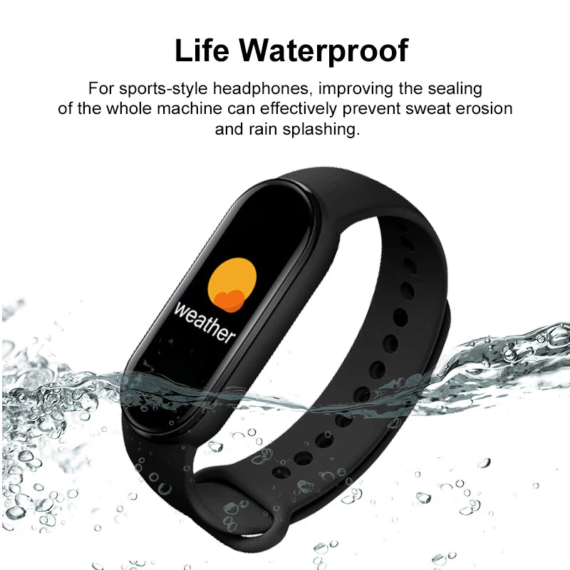 M6 Montre Connectée Homme Femme Bracelet Intelligent Sport Fitness Cardiofréquencemètre Tensiomètre Étanche Montres Multifonctions
