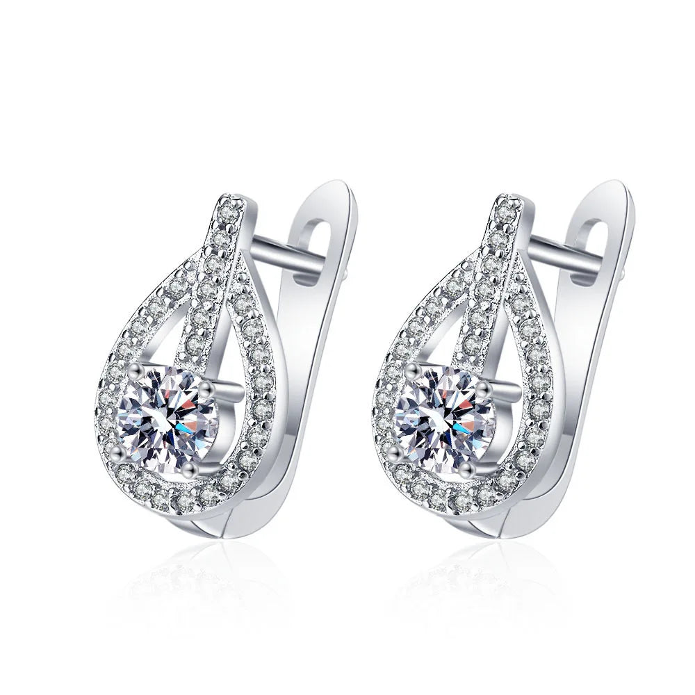 Boucles d'oreilles en argent sterling 925 Bijoux de haute qualité Rétro Motif simple Zircon violet blanc Boucles d'oreilles Meilleures ventes