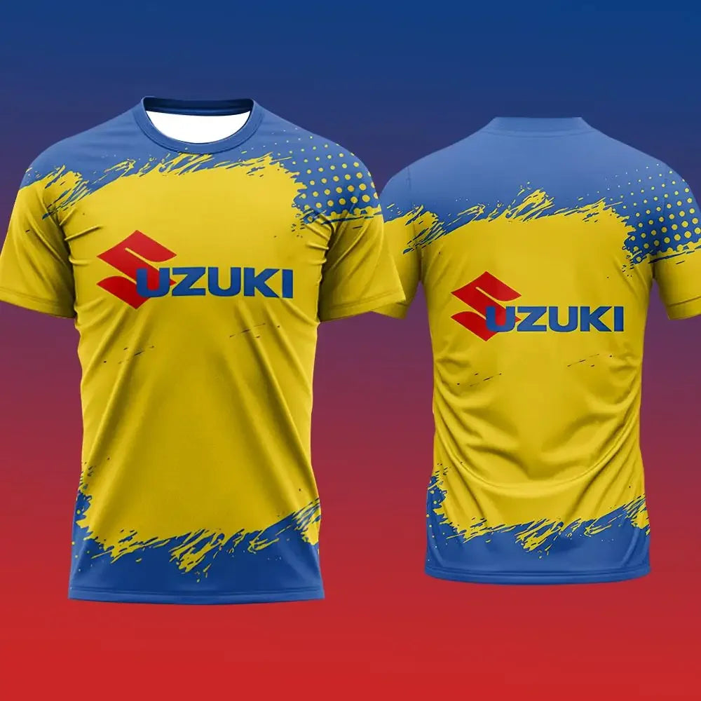 Suzuki Best-selling Trendy 3D Print Men T-shirt Summer Daily Outdoor Sports Fitness Quick-drying Breathable Casual Short Sleeve