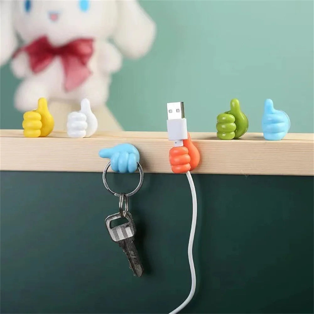 Crochet auto-adhésif mini support en caoutchouc en forme de main pour lunettes, câble, cordon d'alimentation, ligne de charge, organisateur de rangement, gadget, accessoires de voiture
