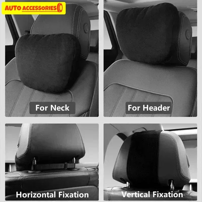 قطعتان لمسند رأس السيارة ودعامة للرقبة / مقعد بتصميم مايباخ الفئة S وسادة سيارة ناعمة وعالمية قابلة للتعديل لمسند الرقبة عالية الجودة