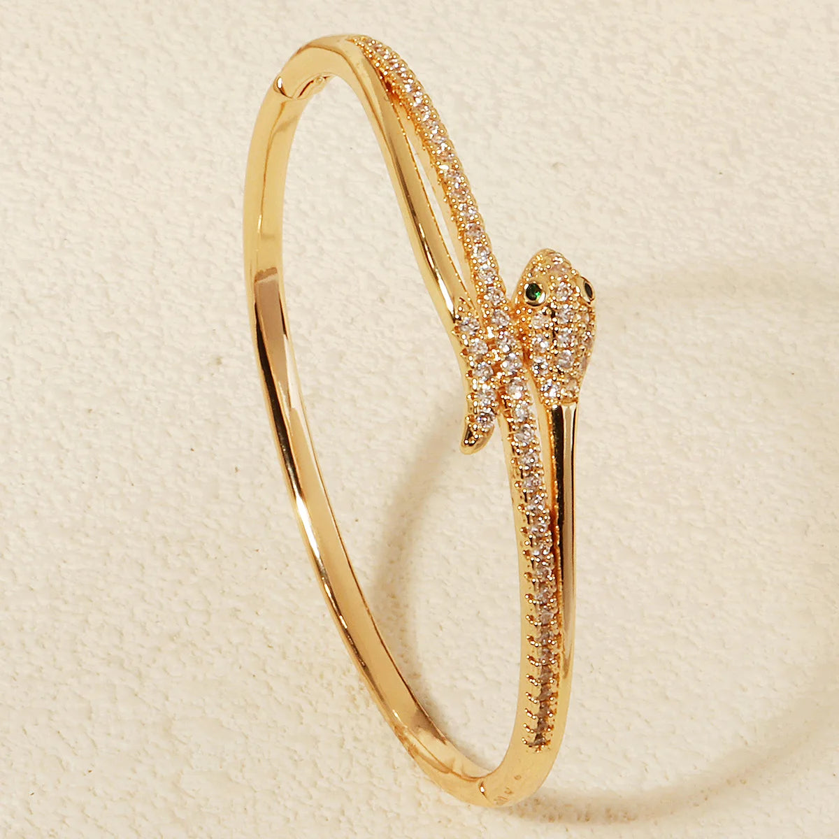 Bracelet Serpent Classique Europe et Amérique Pour Femme en Acier Inoxydable Zircon Cubique Clou Jonc Tendance Bijoux Été