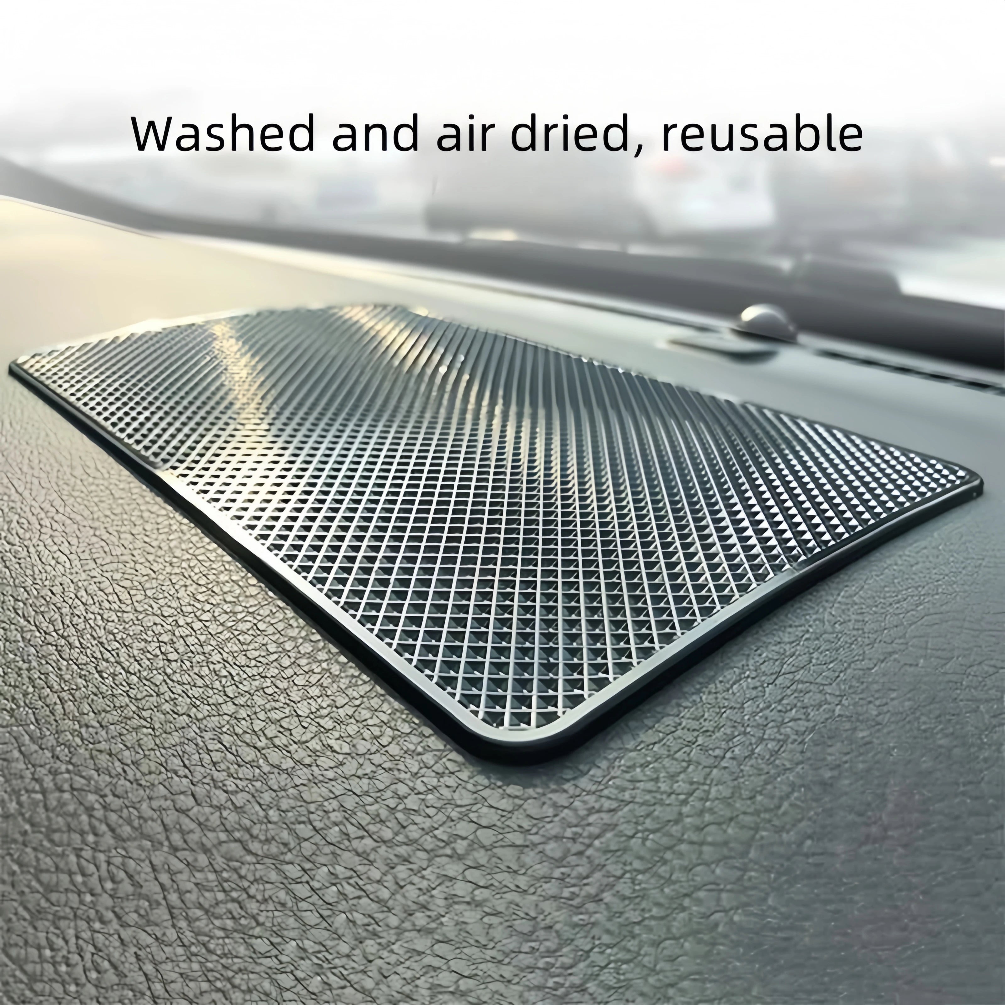 Tapis antidérapant de voiture CLY grand tapis antidérapant de console centrale de voiture Tapis de rangement pour accessoires de voiture, parfum, téléphone portable