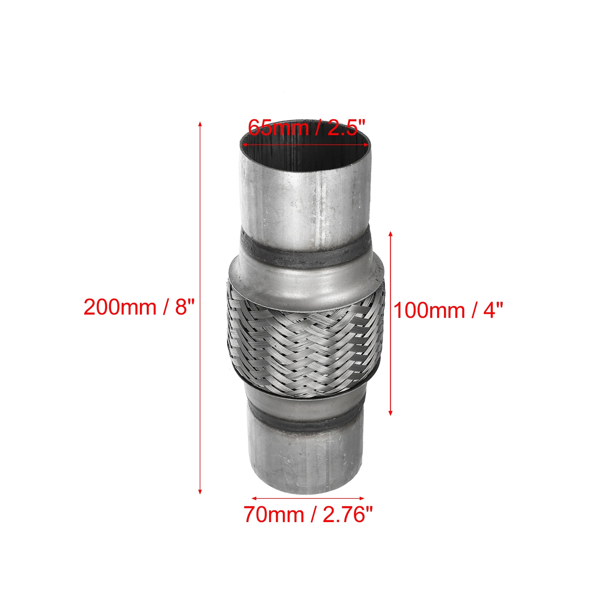 UXCELL 51x55x252mm 51x57x150mm 58x63x250mm Connecteur de tuyau de silencieux flexible télescopique en acier inoxydable pour pot d'échappement de voiture