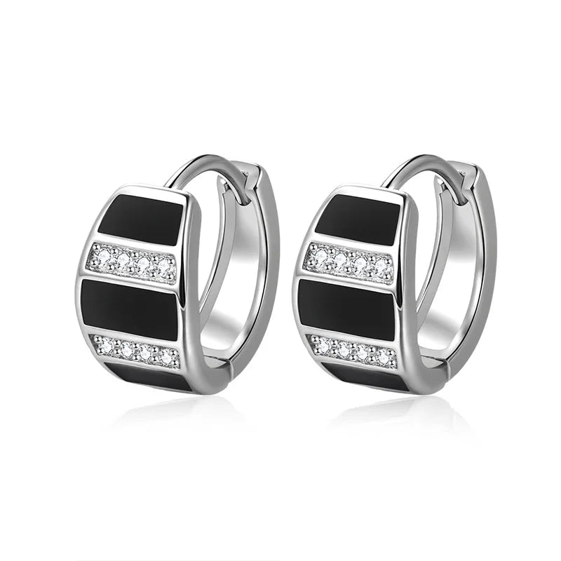 925 Sterling Silver Earrings Channel Cubic Zirconia Silver Stud Earrings for Women Sterling Silver Jewelry  ear cuff