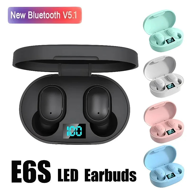 Écouteurs sans fil E6S TWS Écouteurs de sport étanches Bluetooth 5.0 Casque stéréo avec microphone pour iPhone Xiaomi Vivo Oppo