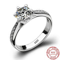 Bague classique de luxe en argent sterling 925 pour femmes, bijou à six griffes simple, bague diamant imitation de 70 carats pour femmes