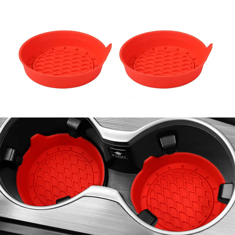 Sous-verre de voiture en silicone souple de 8 cm de diamètre, porte-gobelet antidérapant, étanche, antidérapant et anti-déversement, accessoires intérieurs automobiles universels.