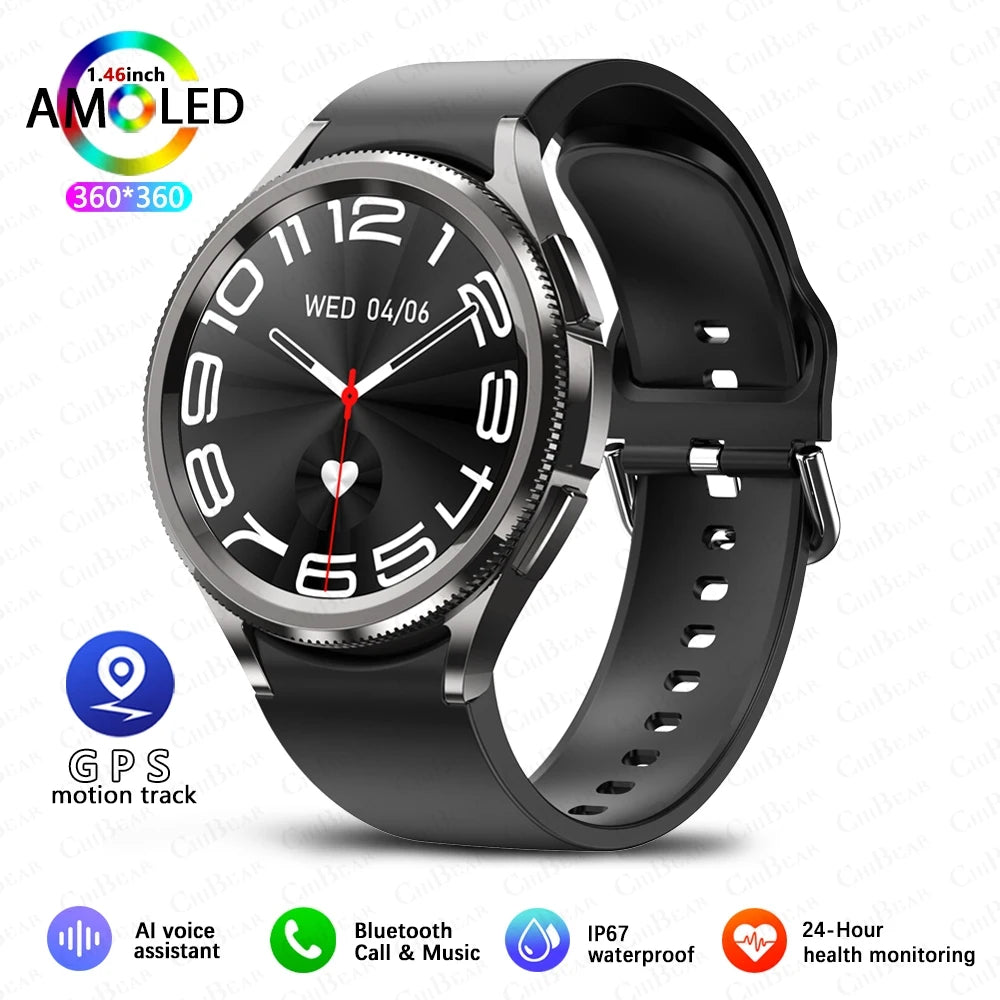 2025 Nouvelle montre connectée intelligente 6 pour hommes, sports de plein air, plus de 100 modes sportifs, montre étanche IP68, écran HD AMOLED, Smartwatch Android IOS