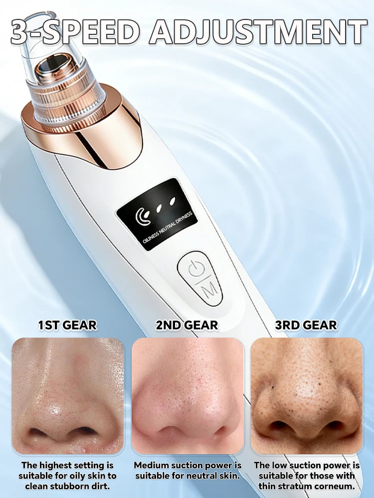Appareil de nettoyage de peau facial pour l'élimination des points noirs et des boutons, aspirateur de pores pour un nettoyage en profondeur à domicile