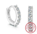 Fashion 925 Sterling Silver Earrings 10mm Circle Zircon Hoop Earring for Grils Woman Wedding Accessories Jewelry Gifts